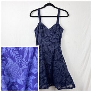 Vintage Jump Apparel Velvet Burnout Fit Flare Dress Sz Medium Tulle Dark Fairy